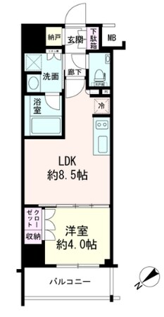 デュオステージ横濱伊勢佐木の物件間取画像